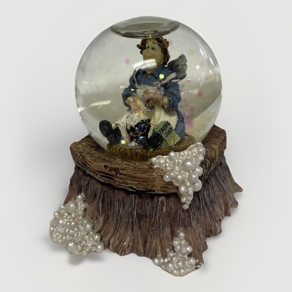 Boyds Bears Wee Folkstone Momma McHopple Naptime Cleaning Faerie Snow Globe Set - Picture 10 of 11